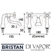 Bristan Colonial Bath Filler Gold Dimensions